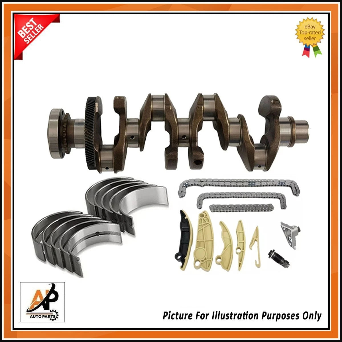 Crankshaft Timing Chain Kit with Bearings for Jaguar Range Rover Sport (2014–2022)