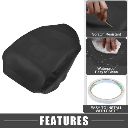 Center Console Cover Armrest Pad for Honda Ridgeline (2006-2014) Black Faux Leather