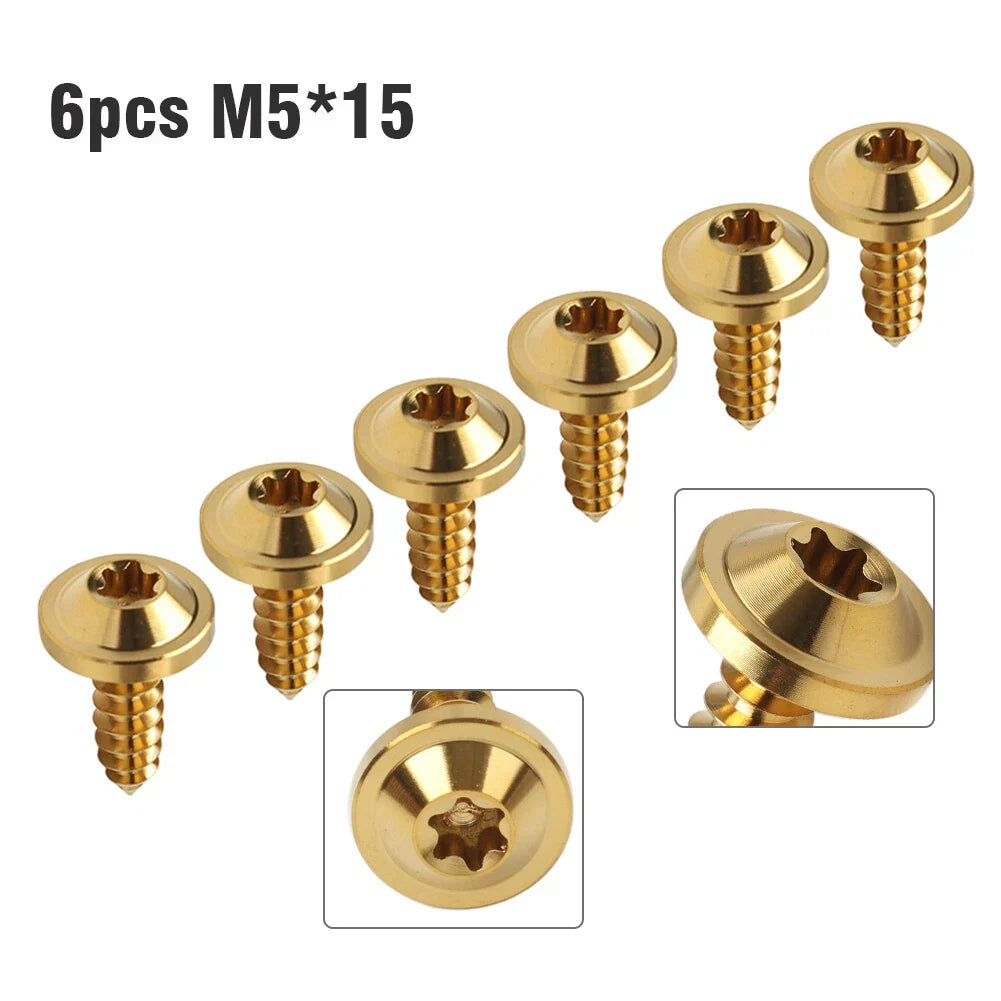 6 x M5x15mm Titanium Torx Head Self Tapping Screws for Fastening
