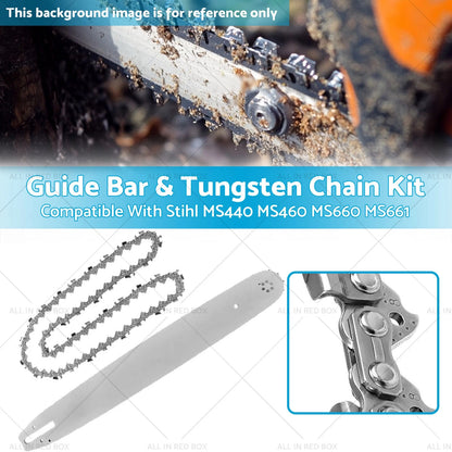 24" Bar & Chain 3/8 .063 84DL Tungsten for Stihl MS440 MS460 MS660 MS661
