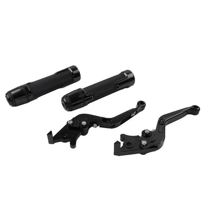 Black Extendable Brake Clutch Levers Grip Set for Kawasaki Z650 Z900 (2017-2023)