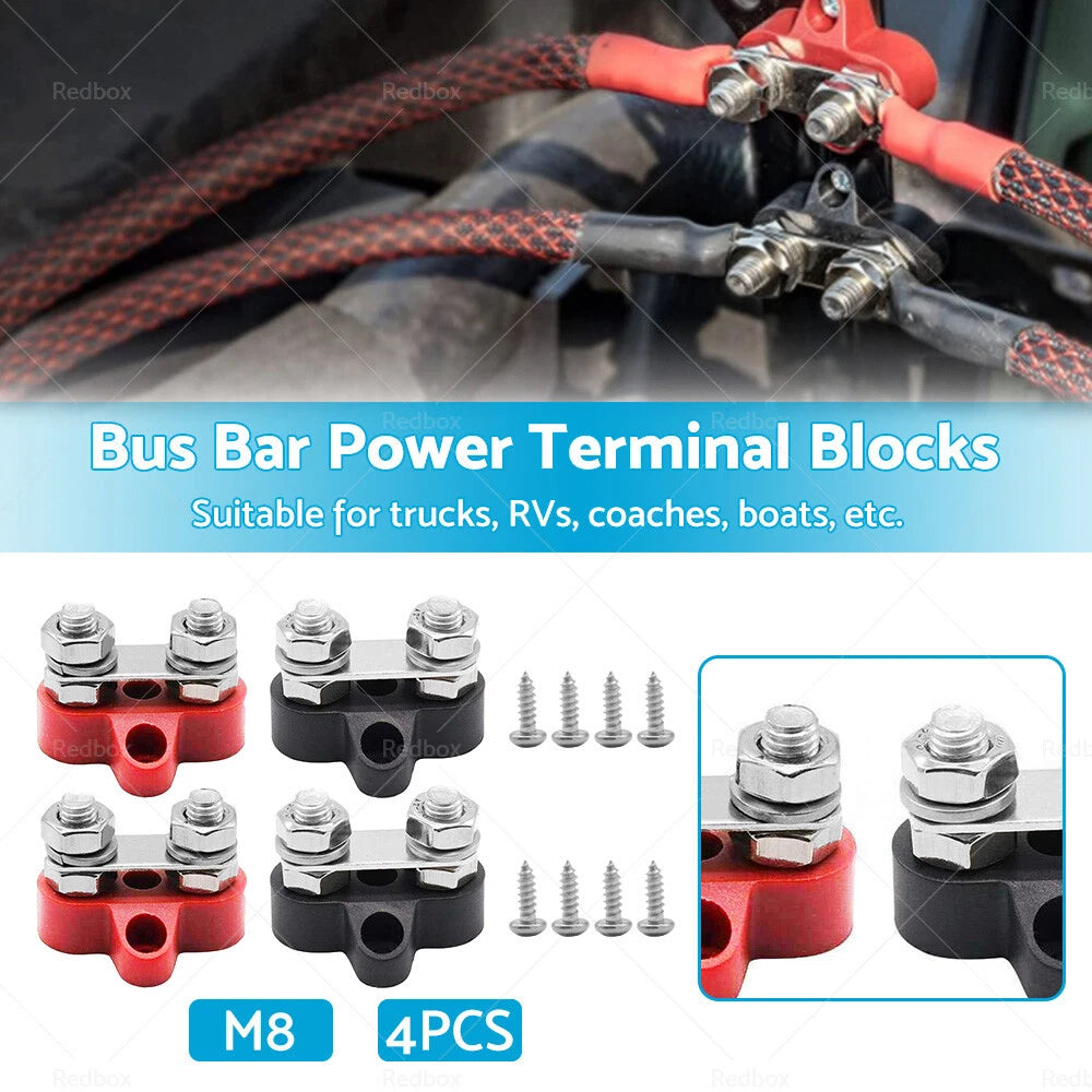 5/16" M8 Bus Bar Terminal Blocks for Distribution Studs