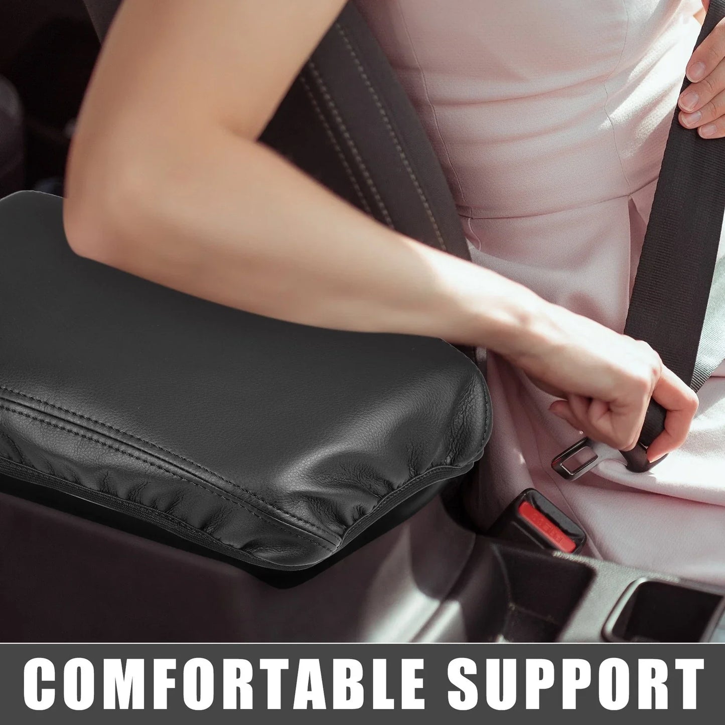 Center Console Pad Kit Armrest Cover for Lexus RX350 (2015-2022) Black