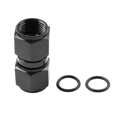 8AN Female to Female Swivel Coupler Union Fitting Adapter Aluminum Black