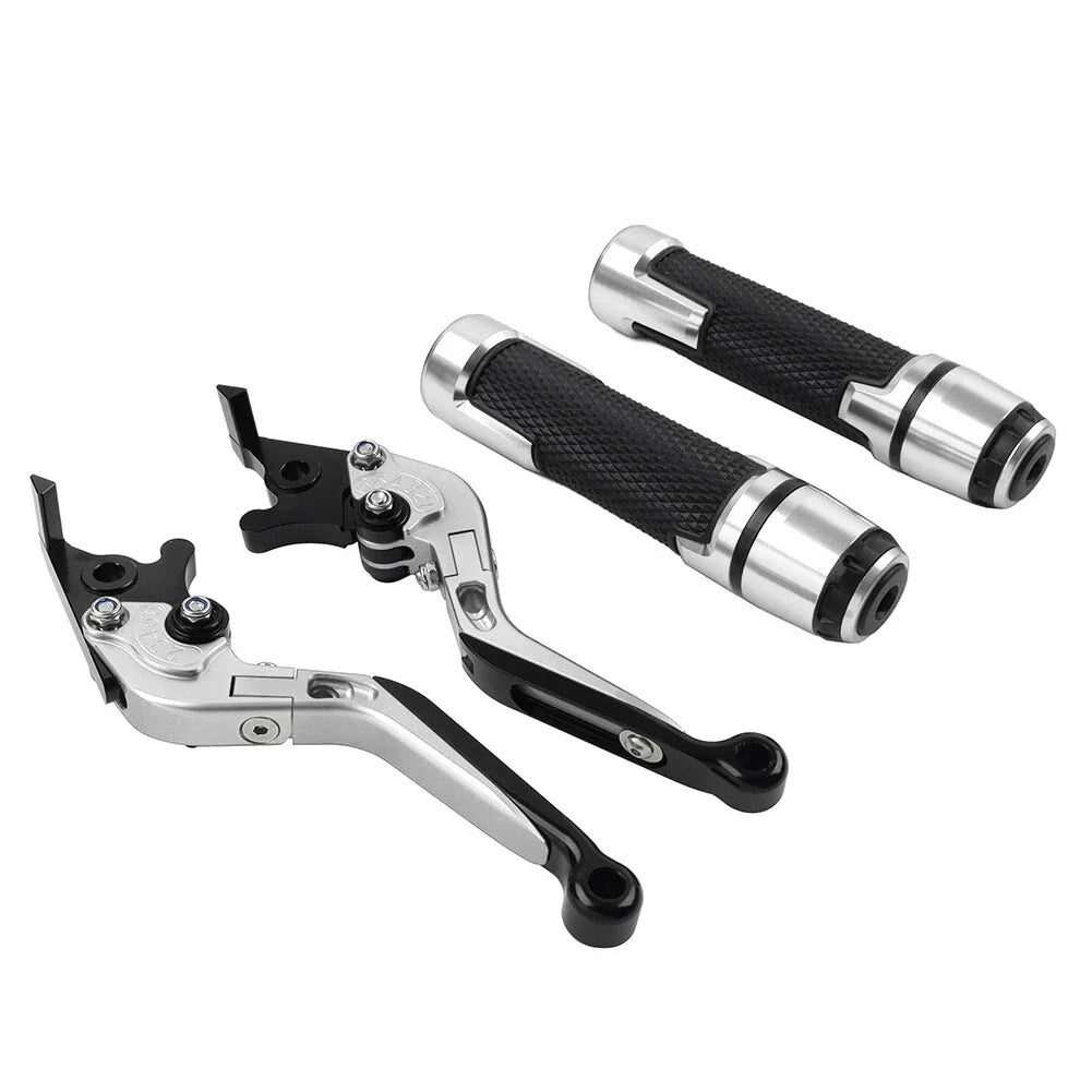 Silver Extendable Brake Clutch Lever Grip Set for BMW S1000XR (2015-2021)