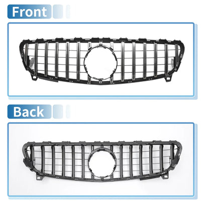 Front Upper Bumper Grille for Mercedes-Benz A-Class Chrome Silver (2013-2020)