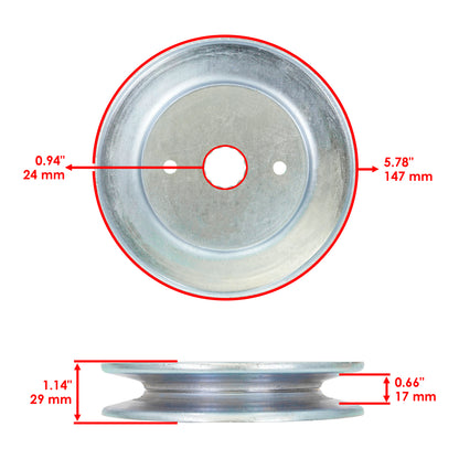 Deck Spindle Pulley Replacement for Hustler Fastrak SD SDX FR691 (54 In) (2015–2019)