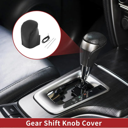 Gear Shift Knob Cover for Honda HR-V 2023-2024 Black Faux Leather