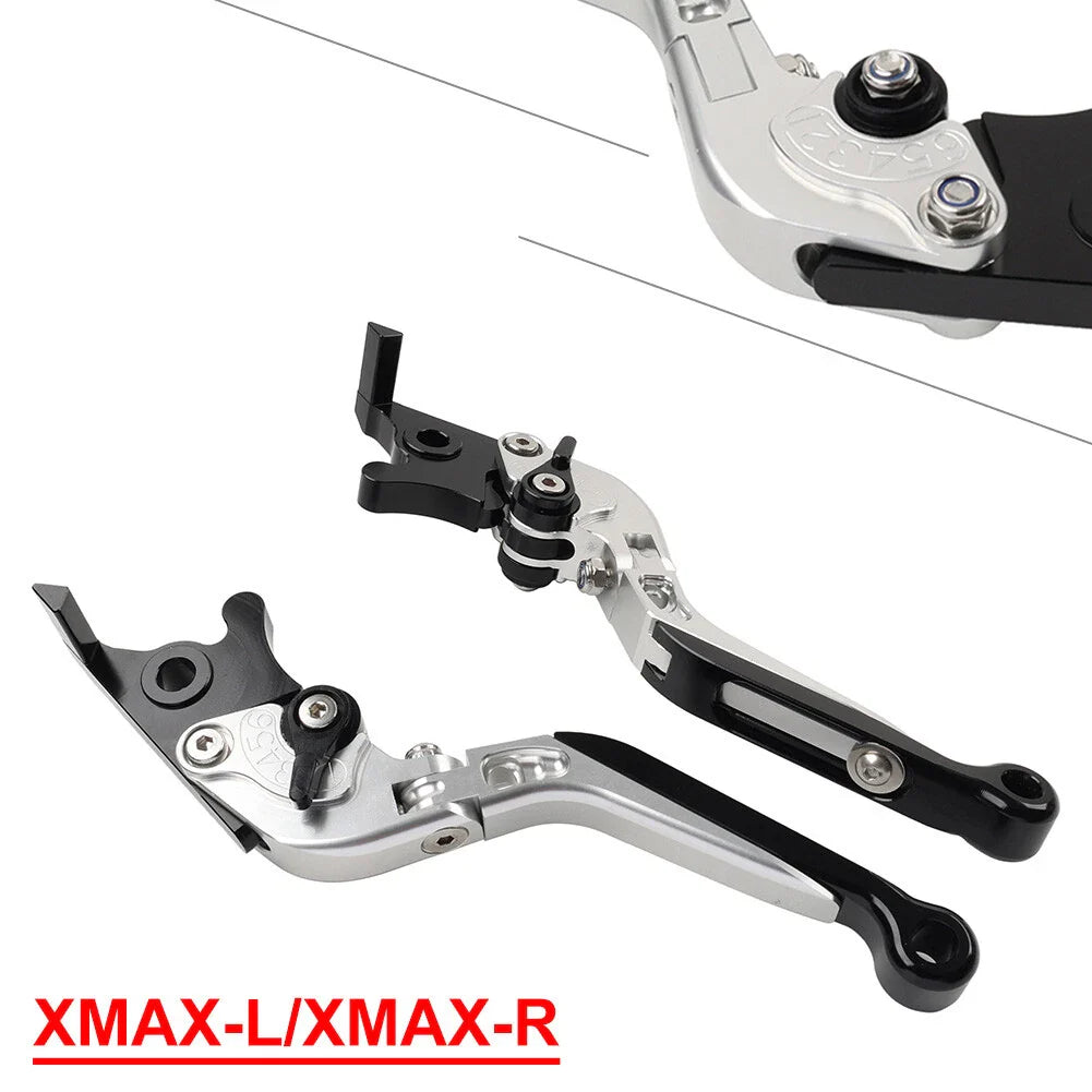 CNC Silver Extendable Brake Clutch Levers for Yamaha XMAX 125/250/300/400 (15-22)