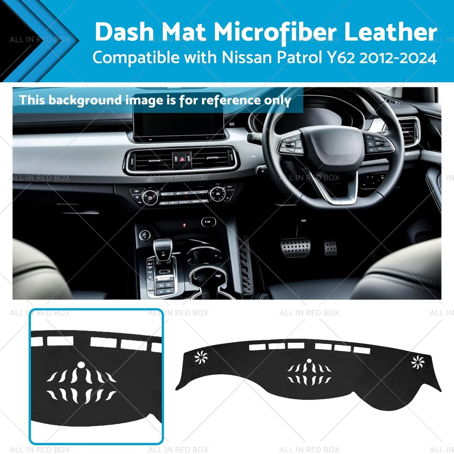 Dash Mat Microfiber Leather Non-Slip Cover for Nissan Patrol Y62 (2013-2023)