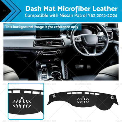 Dash Mat Microfiber Leather Non-Slip Cover for Nissan Patrol Y62 (2013-2023)