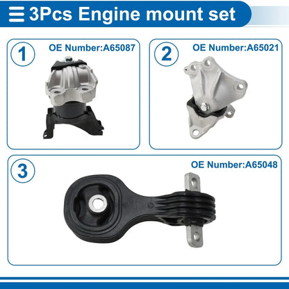 3 x Engine Motor Mounts for Honda Civic (2012-2015)