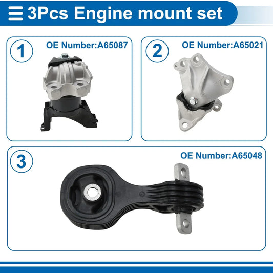 3 x Engine Motor Mounts for Honda Civic (2012-2015)
