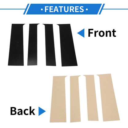 4 Pcs Door Pillar Window Trim for Chevy Colorado (2015-2020) Black