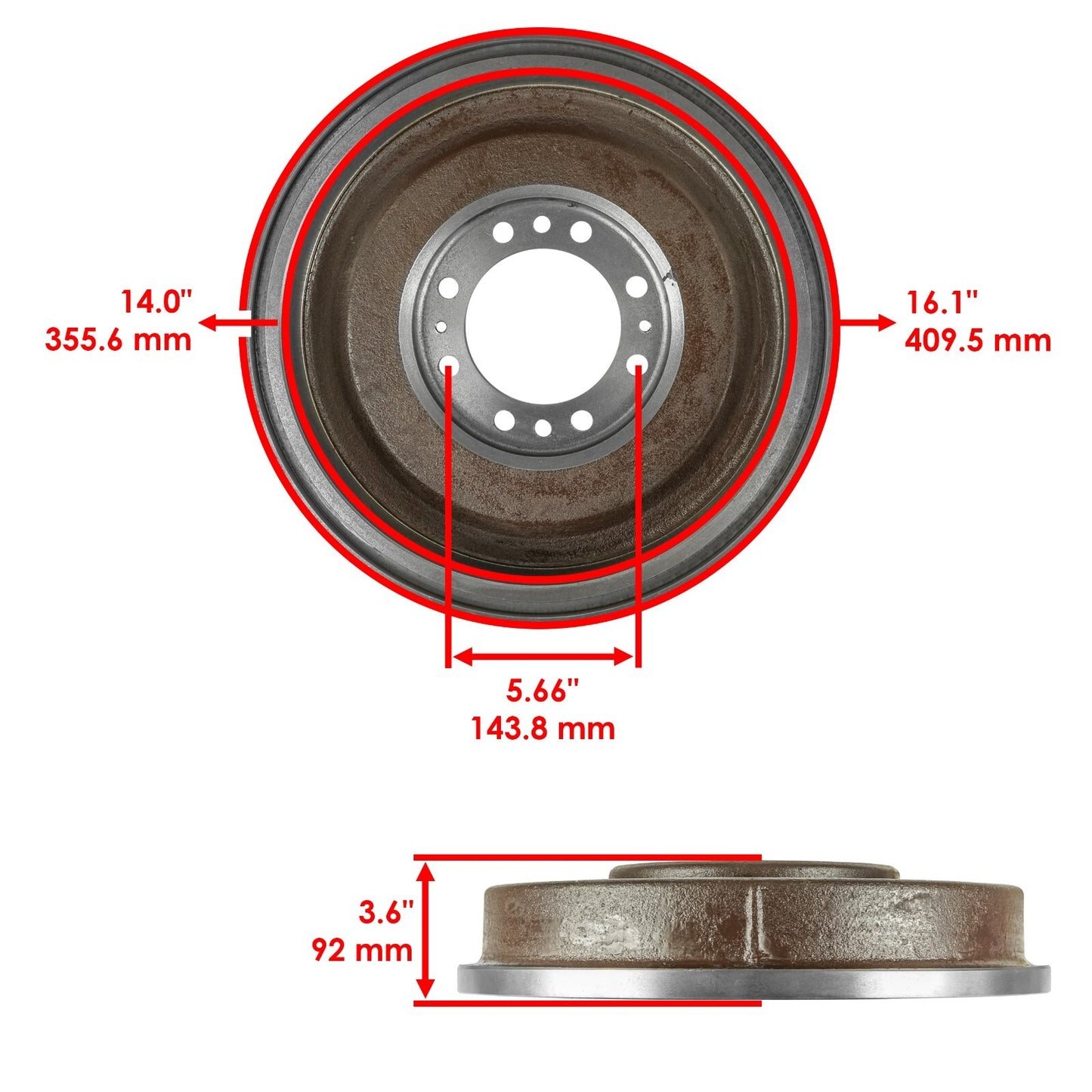 Brake Drum Replacement for Massey Ferguson (181230M1) (827707M5) (2012–2018)