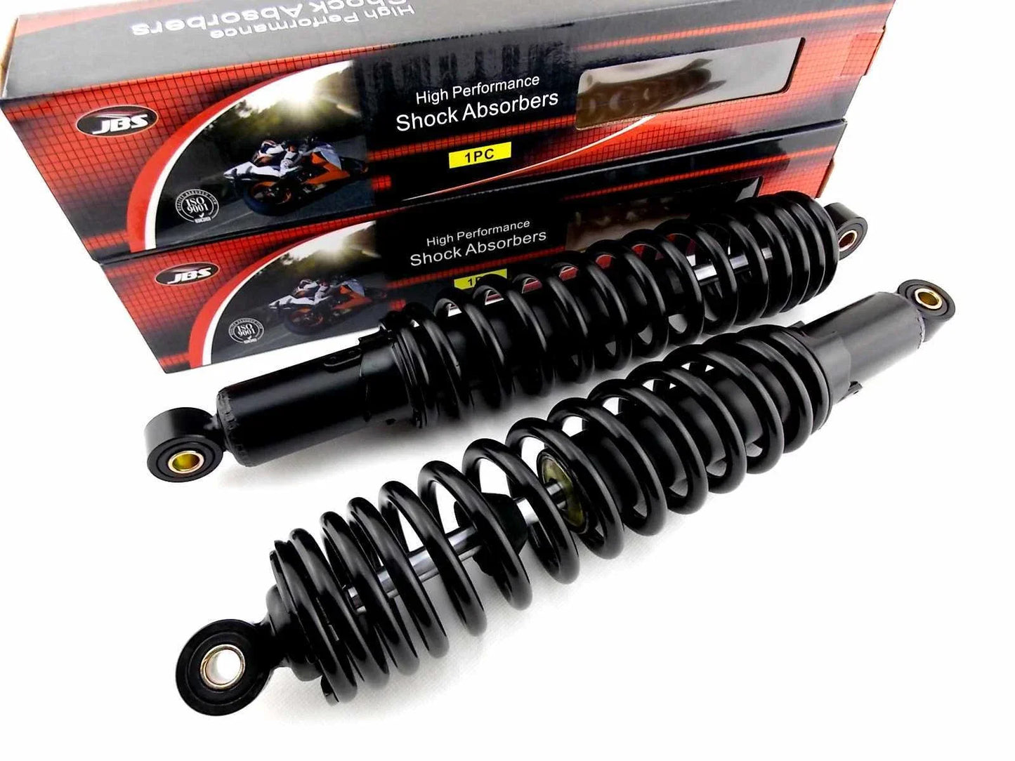 365mm JBS Black Rear Shock Absorbers for Kawasaki KV250 AGI (1983-1988)