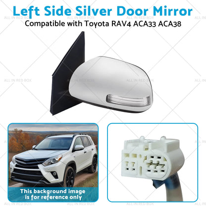 Left Side Silver Door Mirror for Toyota RAV4 (2008-2012)