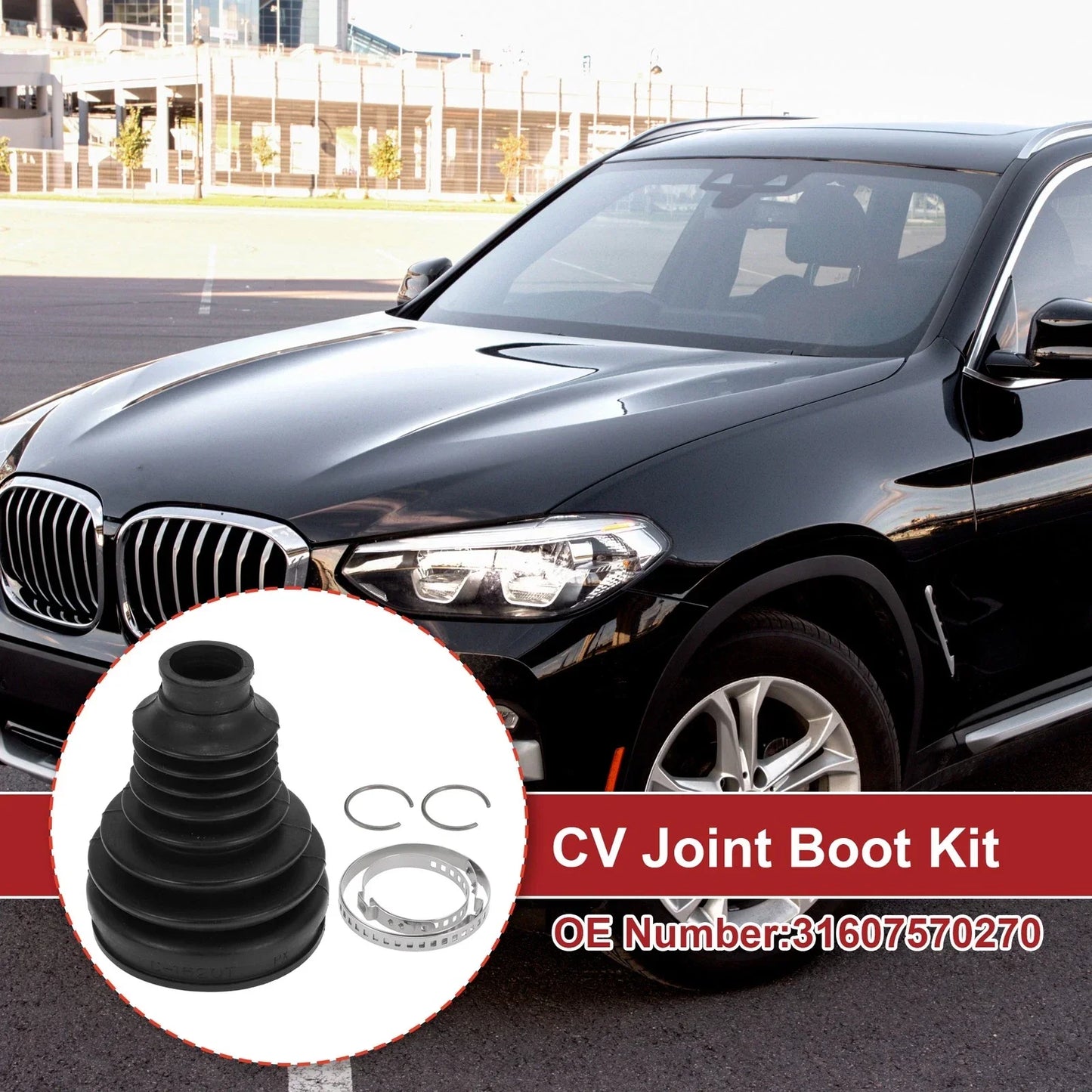 Inner CV Joint Boot Kit with Clamps for BMW 320i (2013-2018)