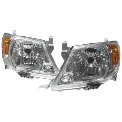 HeadLights PAIR LH+RH For Toyota Hilux 05-08 Amber SR SR5 Workmate GGN KUN TGN