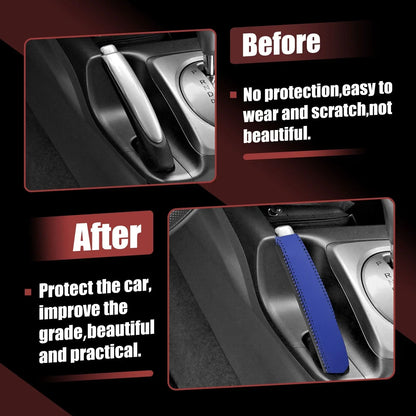 Faux Leather Handbrake Cover for Honda Civic 2006-2011 Black Blue