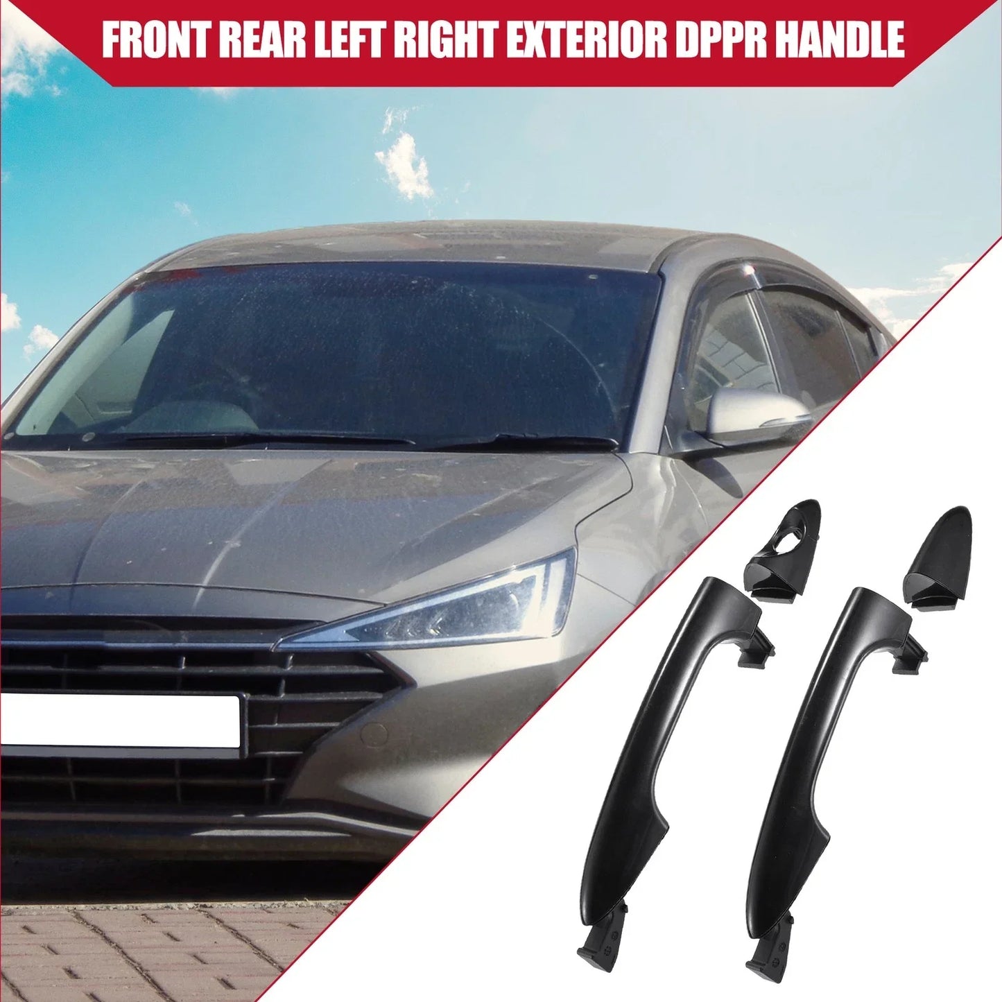 Door Handle Set for Hyundai Accent (2010-2017) - Front & Rear Replacement