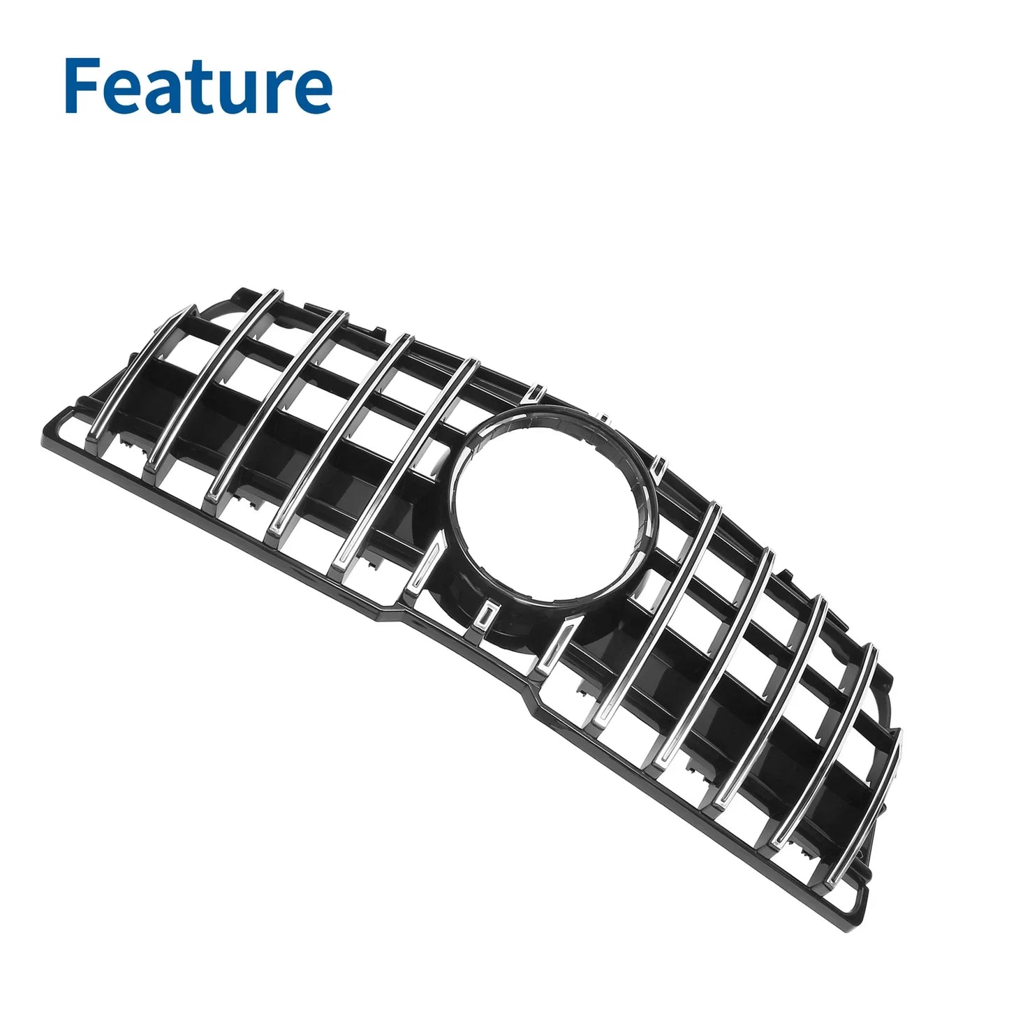 Front Upper Bumper Grille for Mercedes-Benz GLK280 (2009) Chrome Silver Tone