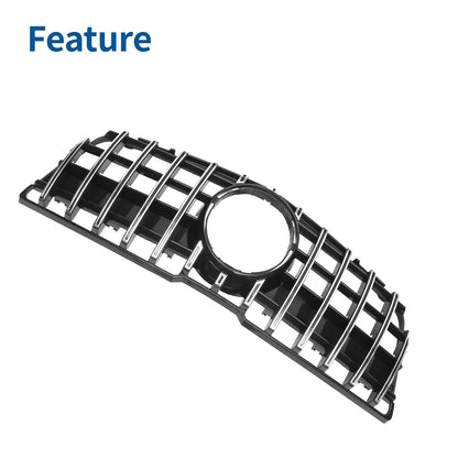 Front Upper Bumper Grille for Mercedes-Benz GLK280 (2009) Chrome Silver Tone