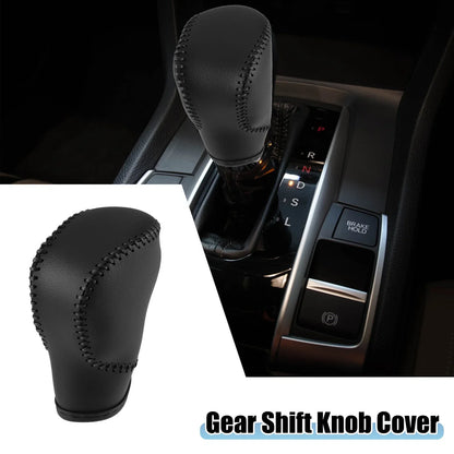Gear Shift Lever Cover for Honda 11th Civic 2022-2023 Black Faux Leather