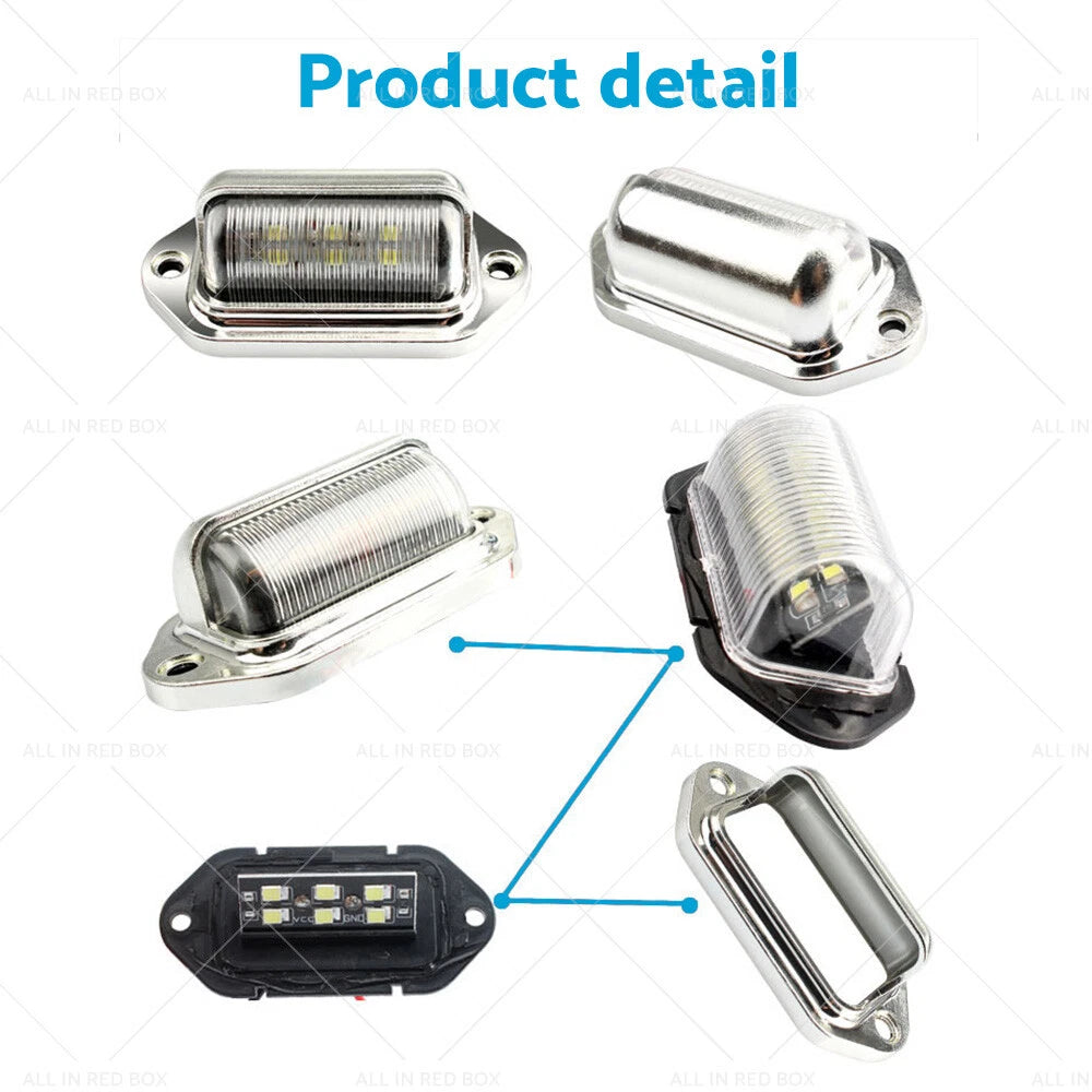 6 x LED License Plate Light Lamps for Truck SUV Trailer Lorry