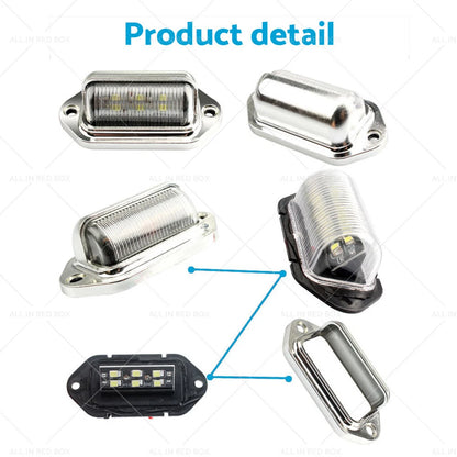 6 x LED License Plate Light Lamps for Truck SUV Trailer Lorry