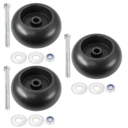 Anti-Scalp Roller Deck Wheel with Bolt Replacement for Hustler Mower (788166P) (1980–1990)