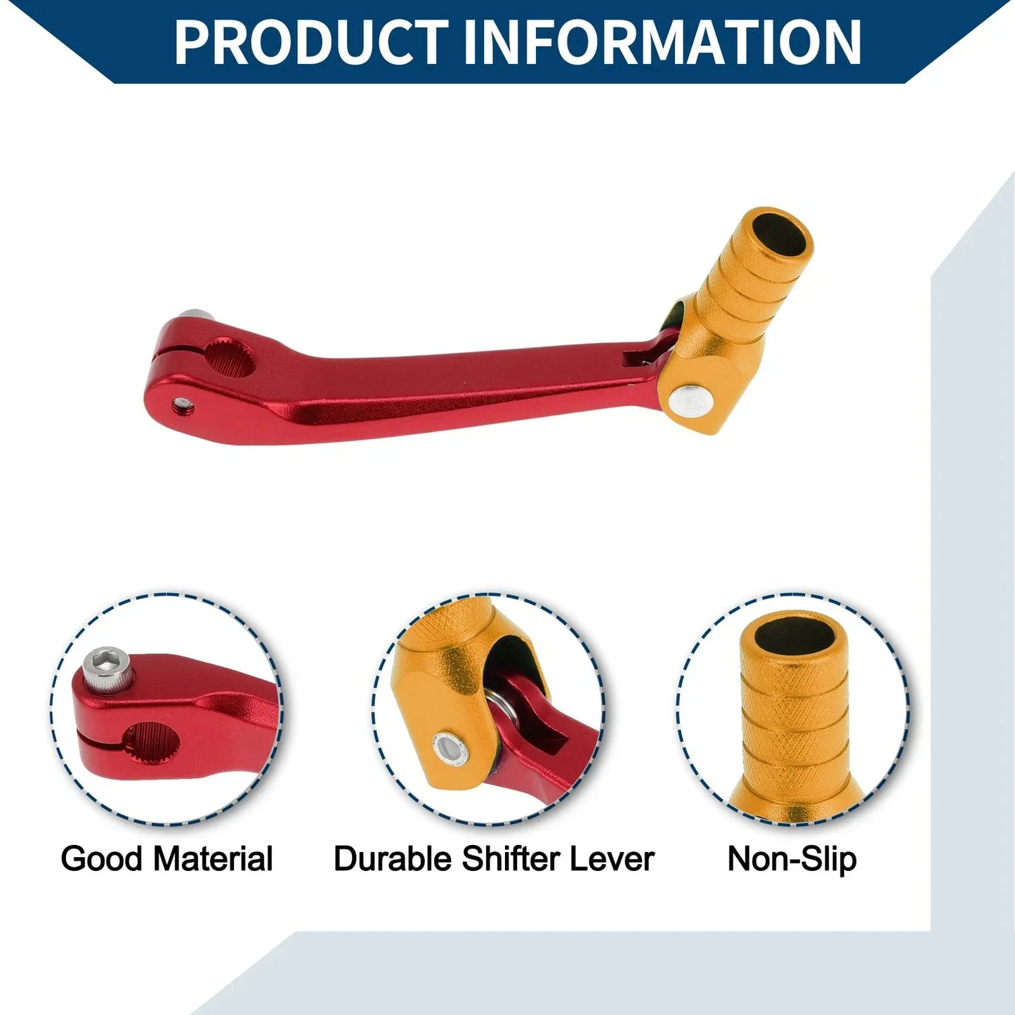 Motorcycle Gear Shifter Lever for Honda CRF150F (2003-2017) Red Gold Tone