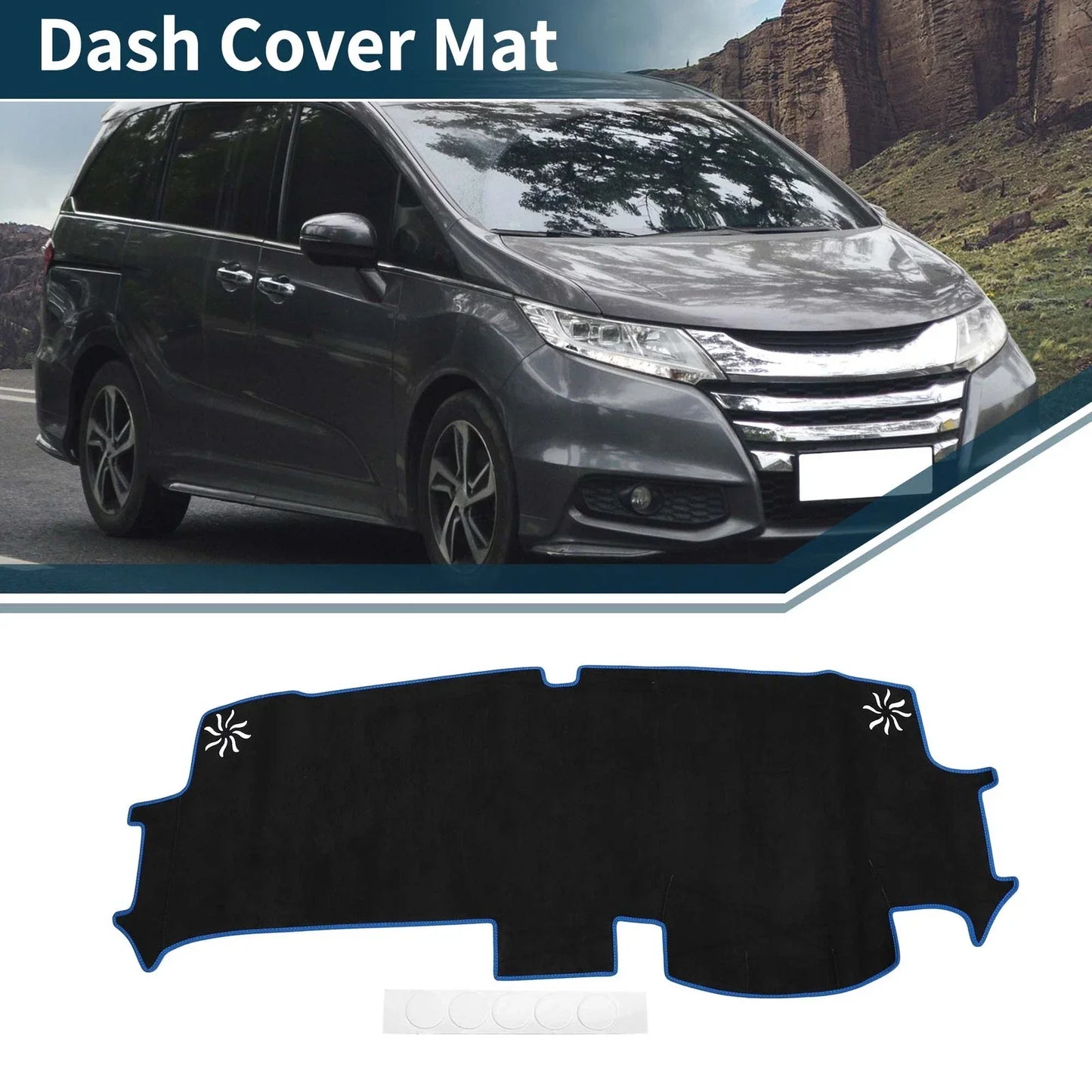 Dashboard Cover Mat for Honda STEPWGN AIR SPADA 6th 2022-2023 Black Blue