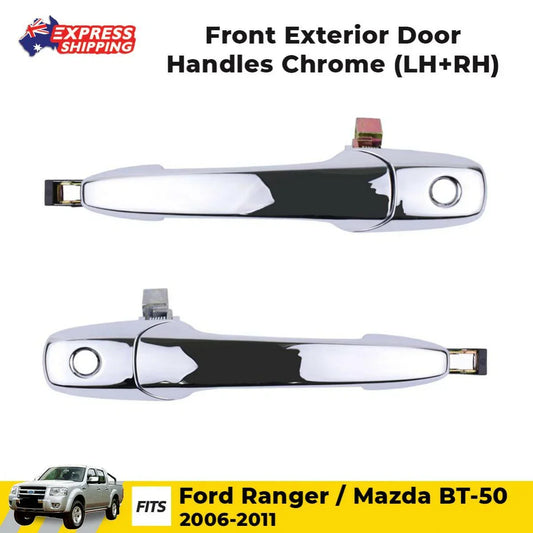 Outer Door Handle Chrome Front L+R Fits Ford Ranger Mazda BT-50 Ute 2006-11 D06