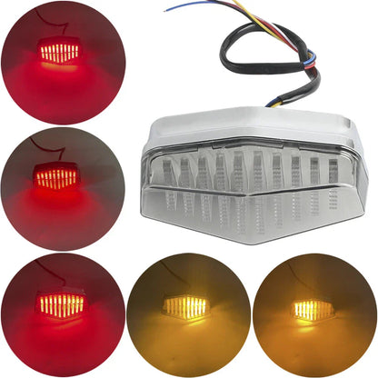 LED Brake Tail Light Assembly Chrome w/Gray Lens for Honda (Universal)