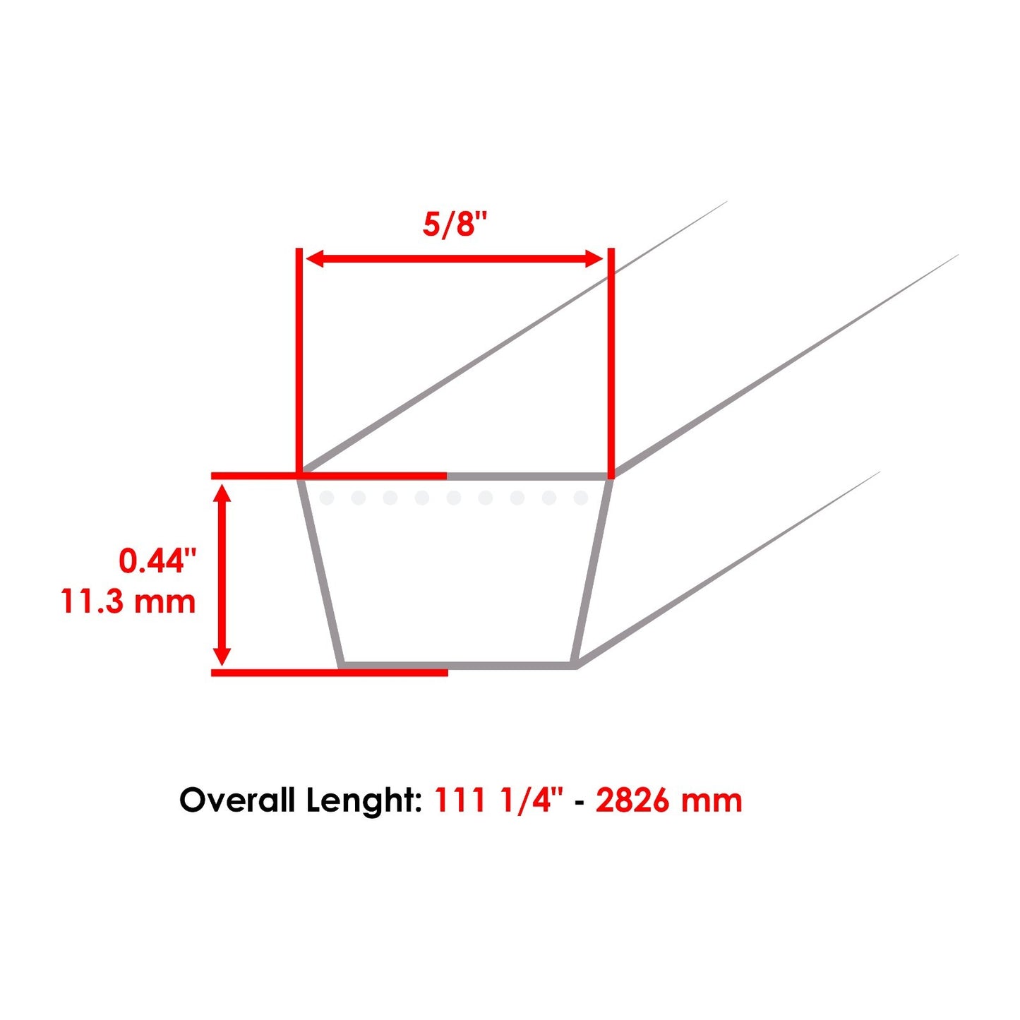Deck Belt Replacement for Exmark FMD524 FMD604 60 Inch (111 x 5/8) (2000–2000)
