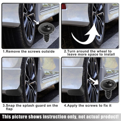 Mud Flaps Splash Guards for Honda Accord (Fits All Years) - 1 Set Black