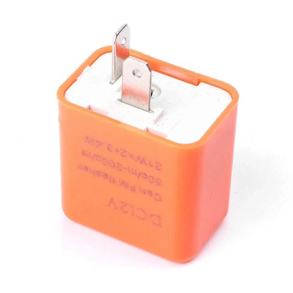 12V 2-Pin Flasher Relay for LED Turn Signal Light Bulb - Orange