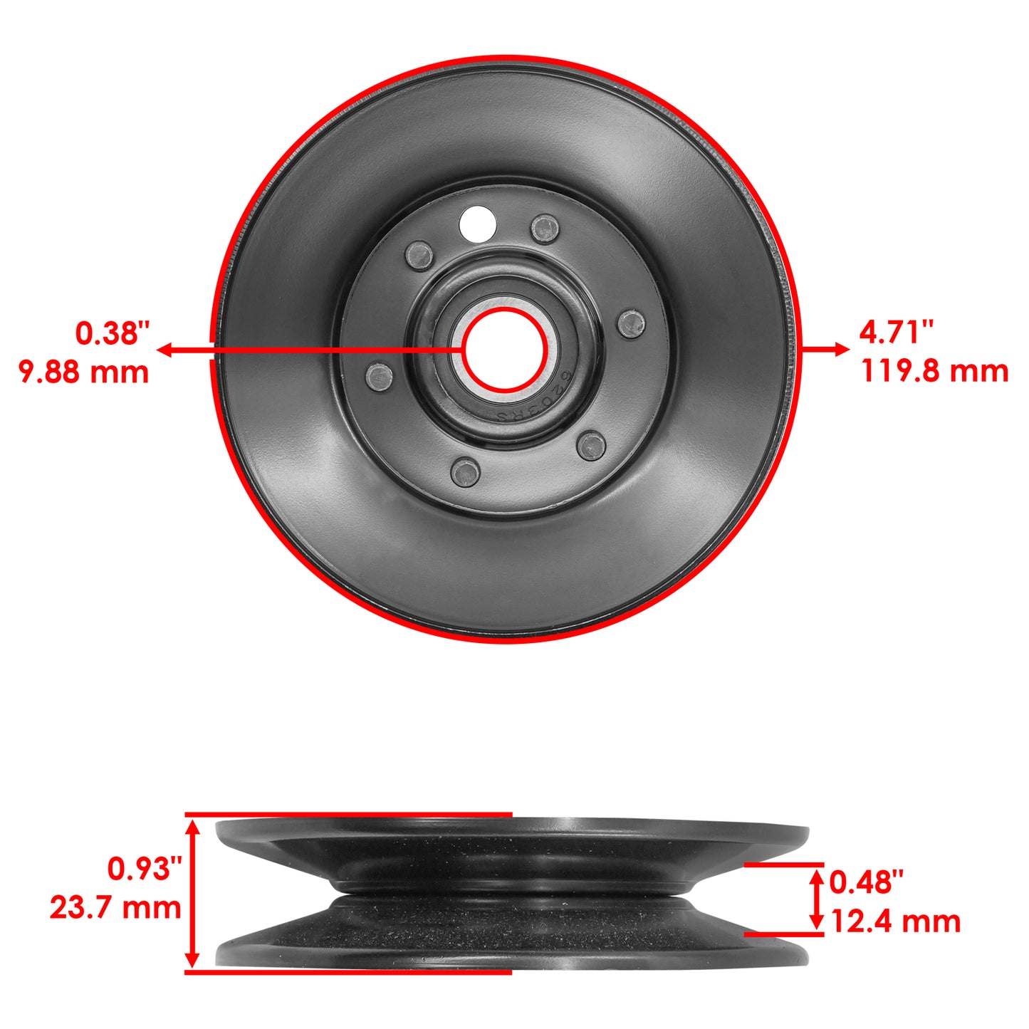 Deck Idler Pulley Replacement for Exmark FMD52 FMD522 FMD523 (52") (2000–2004)