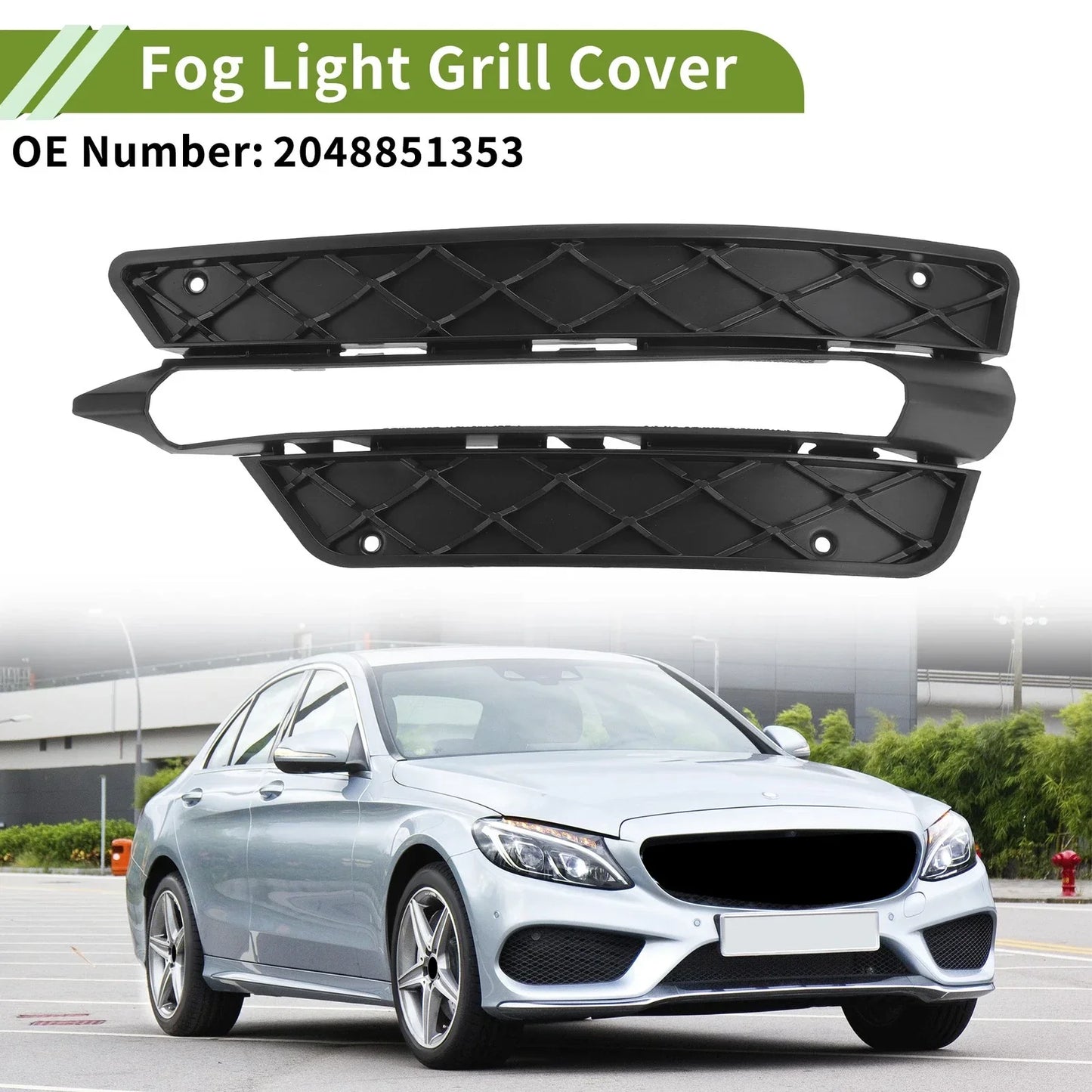 Front Left Fog Light Grill for Mercedes-Benz C350 (2008-2015)