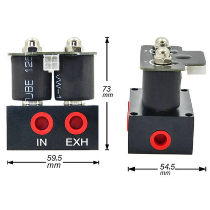 12V 200PSI Air Suspension Manifold Double Solenoid Valve Set for Car (N/A)