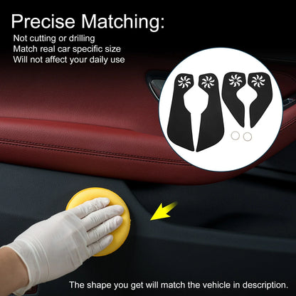 Car Door Anti Kick Pad Sticker Protector for Honda Fit (2014-2019) Black 1 Set