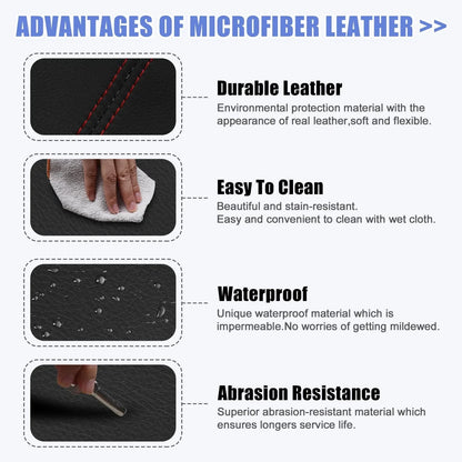 Microfiber Leather Armrest Cover Pad for Honda Civic (2006-2011) Black/Red