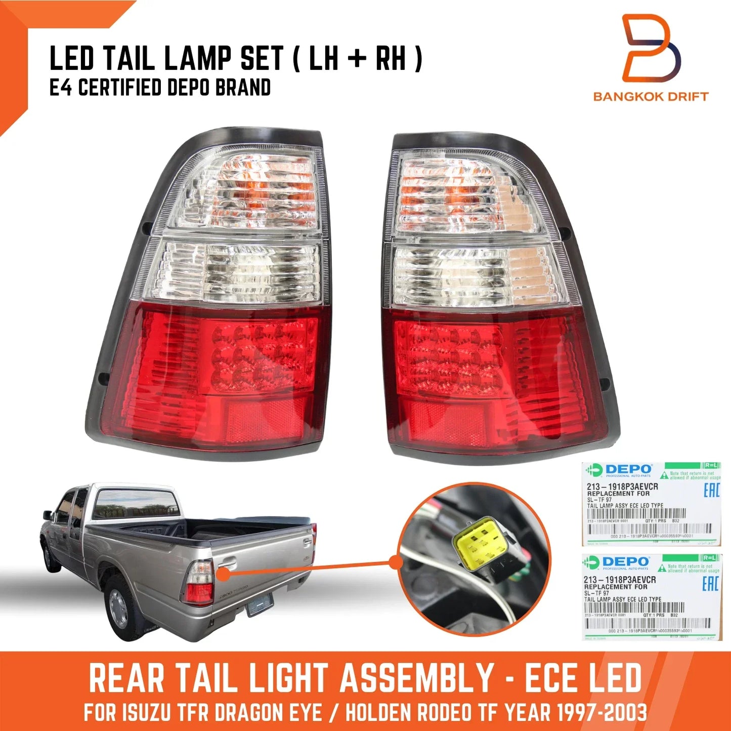 Genuine DEPO LED Tail Light for Holden Rodeo Ute (1998-2003)