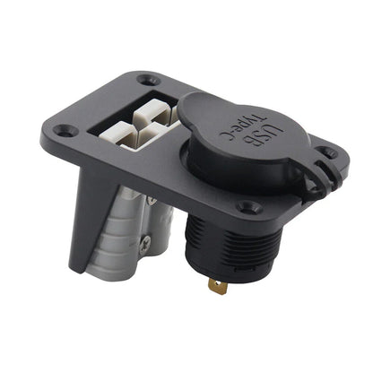 USB + Type C Power Socket Flush Mount for Anderson Plug Camper Boat Caravan