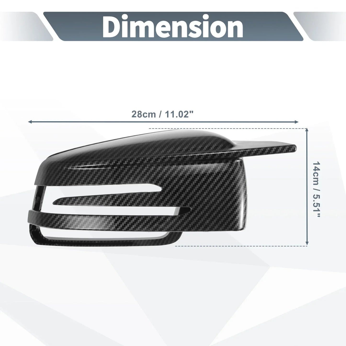Rearview Mirror Cover Cap 2 x Black Carbon Fiber for Mercedes-Benz W176 W246