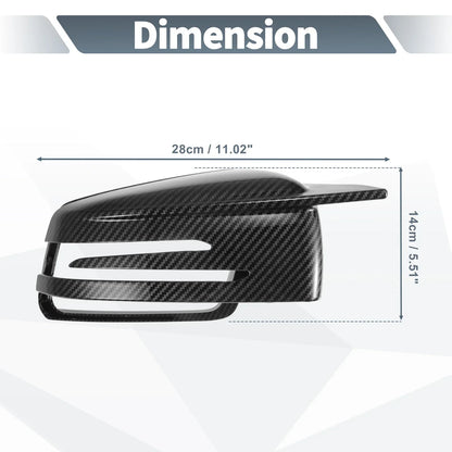 Rearview Mirror Cover Cap 2 x Black Carbon Fiber for Mercedes-Benz W176 W246