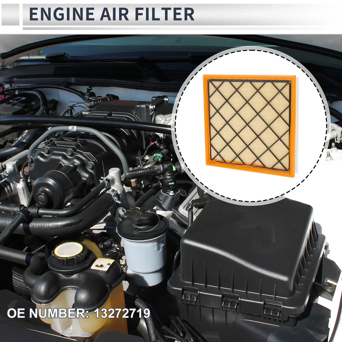 Car Engine Air Filter for Chevrolet Cruze (2011-2016) - 1 x Long Life Filter