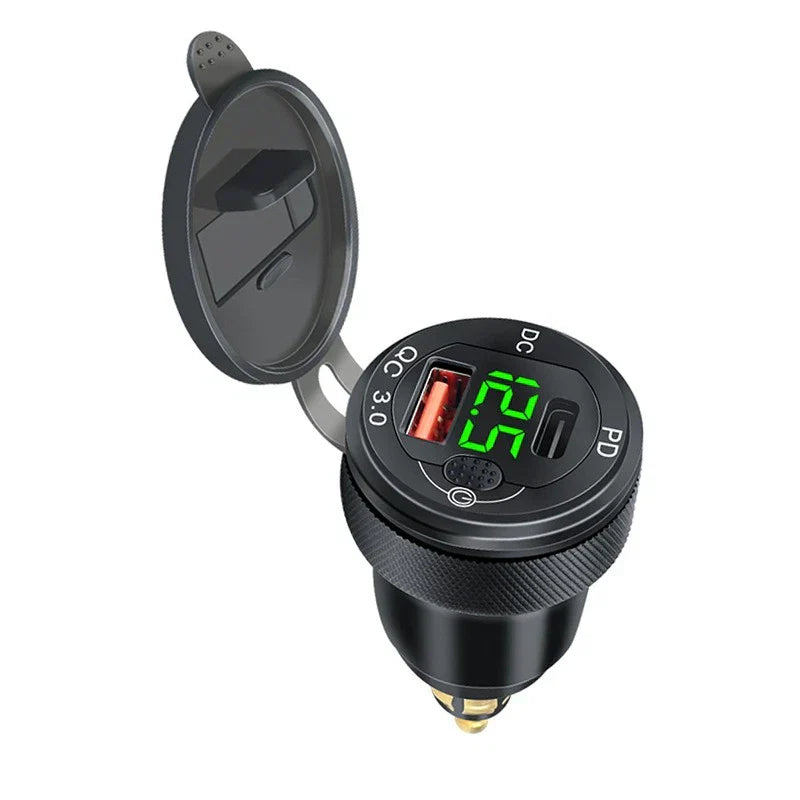 Dual USB Charger for BMW Motorcycle Hella Din Plug Socket Adapter