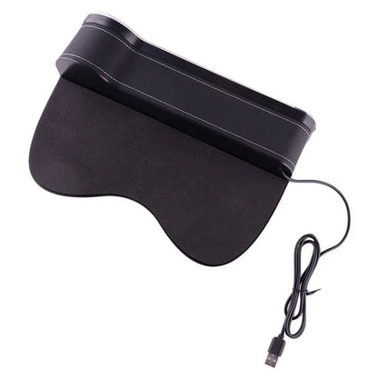 Car Seat Gap Filler Storage Box Holder with Dual USB